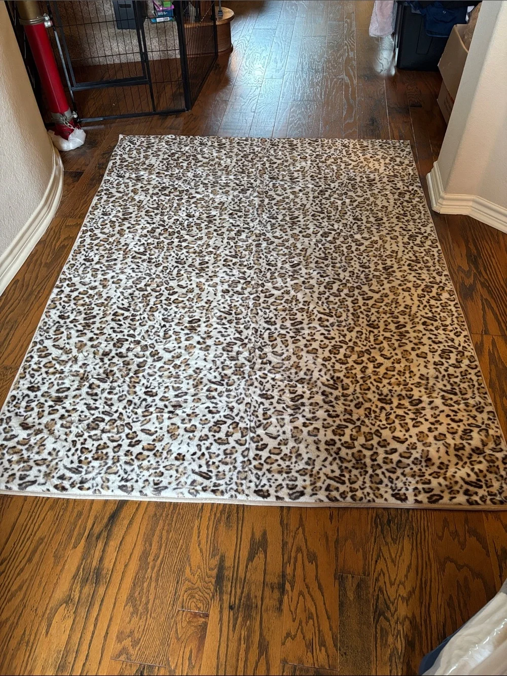 Pottery Barn 60x 80 Leopard Print/Cream Blank Barely Used